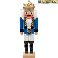 HODREWA Nussknacker Figuren-Nussknacker "König", blau, 27 cm