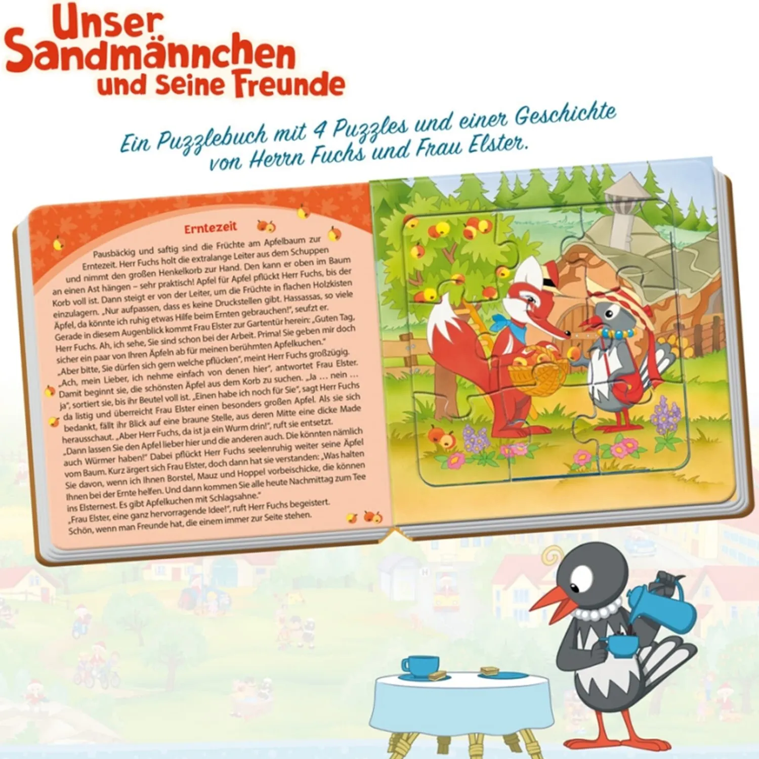 Trötsch Verlag Spielzeug|Unser Sandmännchen Und Seine Freunde-Puzzlebuch "Herr Fuchs und Frau Elster"