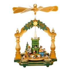 Hubrig Volkskunst Weihnachtsdeko Holz|Weihnachtspyramiden-Pyramide "Großmutters Weihnachtsstube"