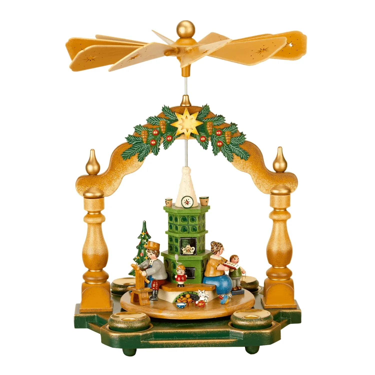 Hubrig Volkskunst Weihnachtsdeko Holz|Weihnachtspyramiden-Pyramide "Großmutters Weihnachtsstube"