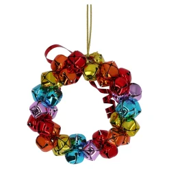 Baumschmuck Aus Metall|Hängedeko-Schellenring, bunt, Metall-Baumbehang