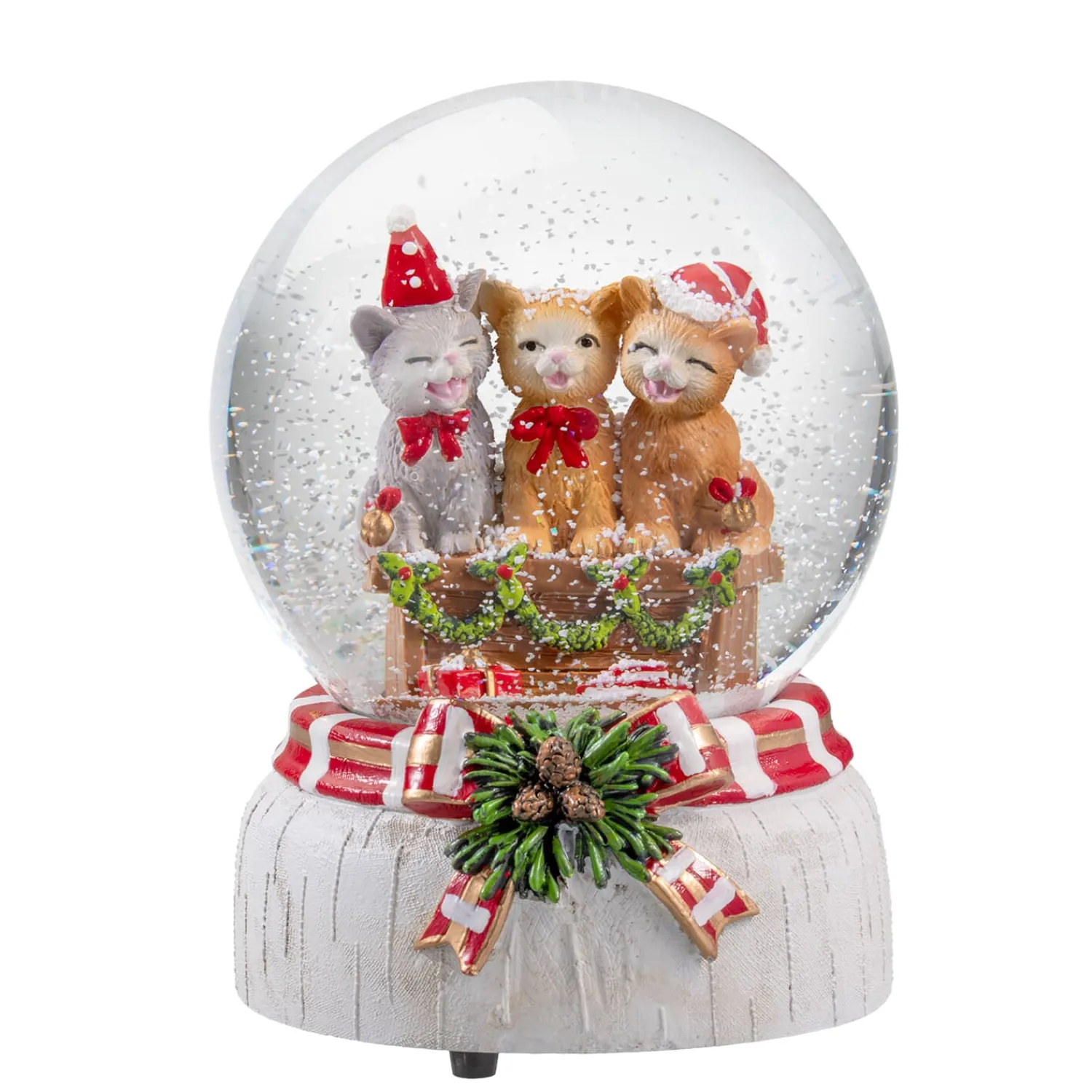 Schneekugeln Weihnachten-Schneekugel "Weihnachtliches Katzentrio"