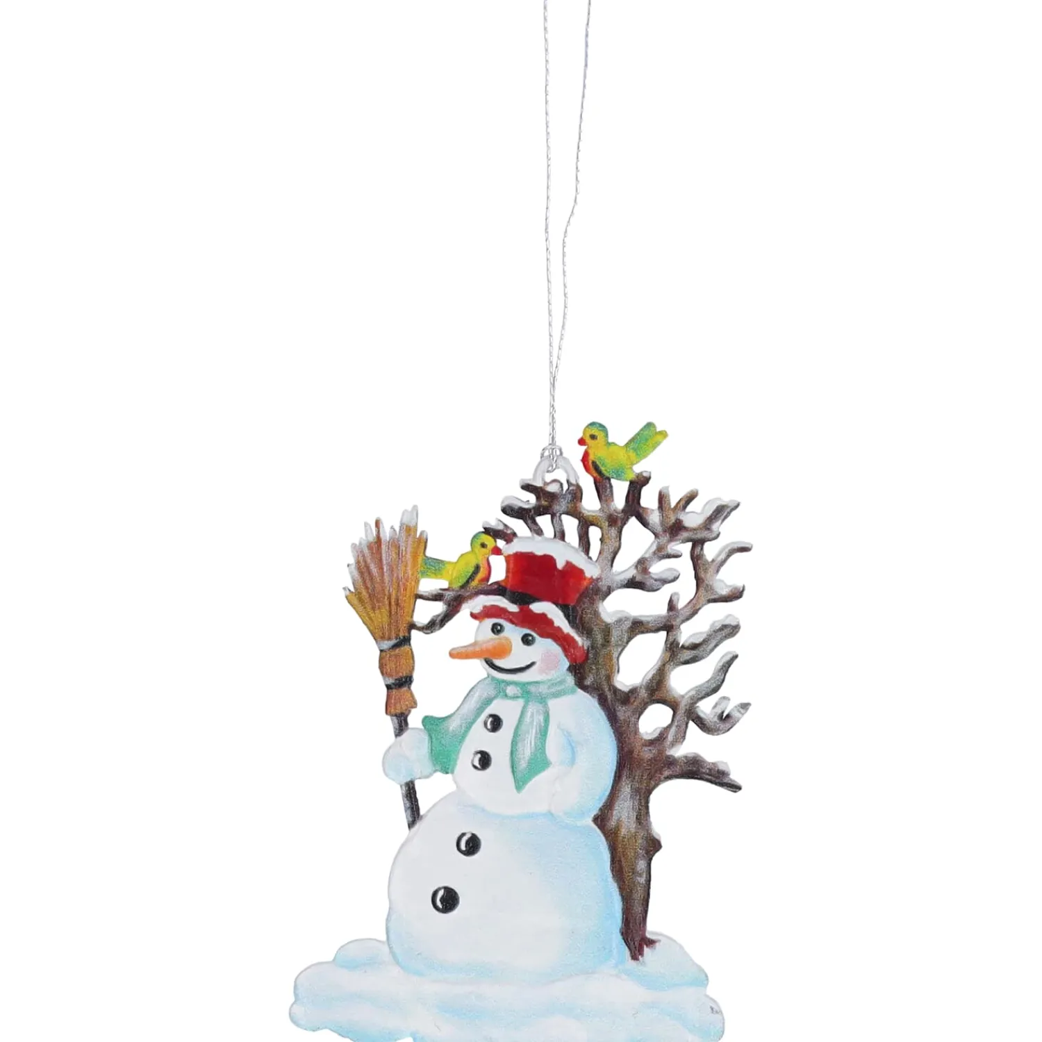 Käthes Original Baumschmuck Aus Zinn-Schneemann am Baum, Zinn-Baumbehang