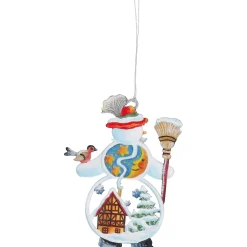 Käthes Original Baumschmuck Aus Zinn-Schneemann mit Bayerhut, Zinn-Baumbehang
