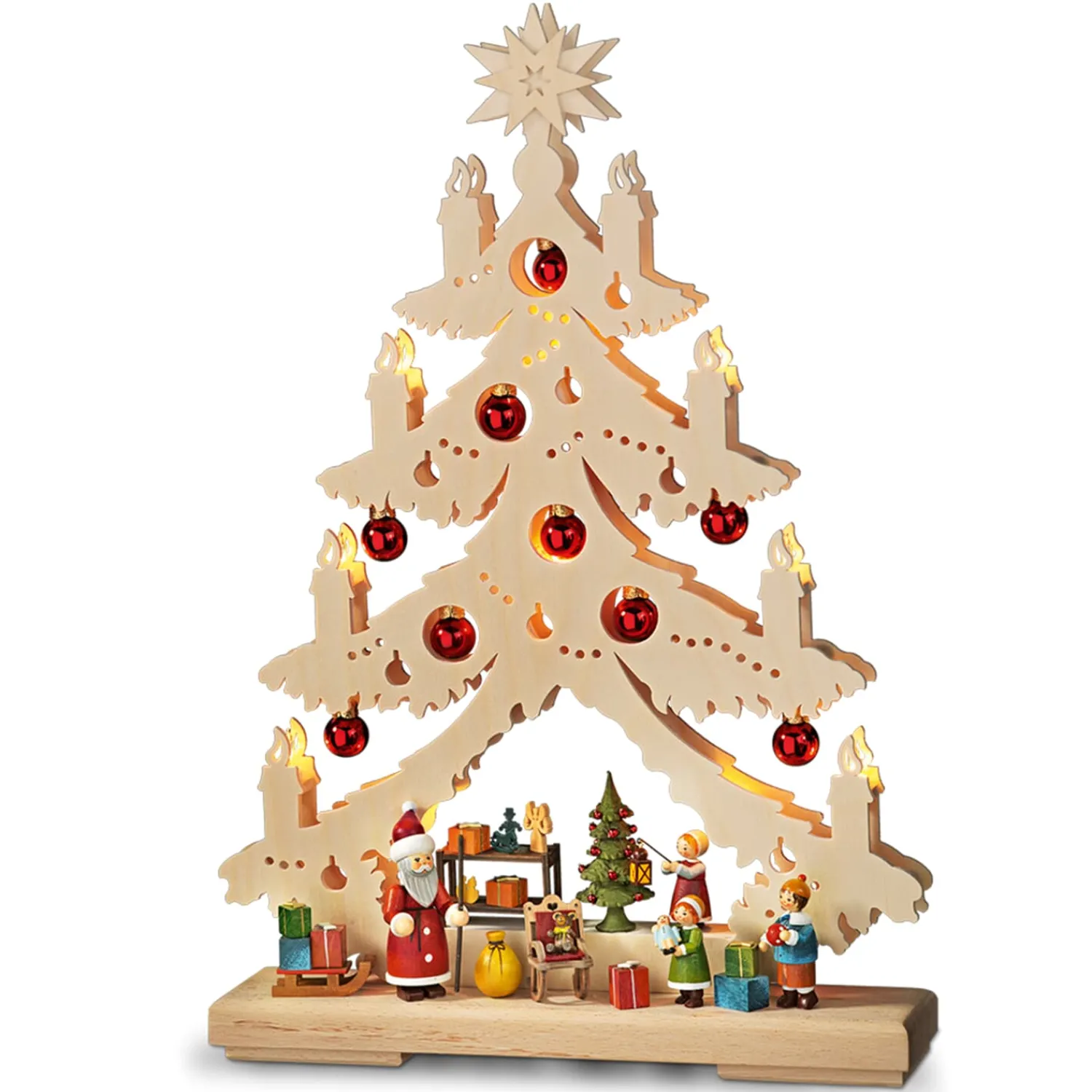 Käthes Original Schwibbogen Weihnachten-Schwibbogen "Alle Jahre wieder", 230V mit USB A-Anschluss