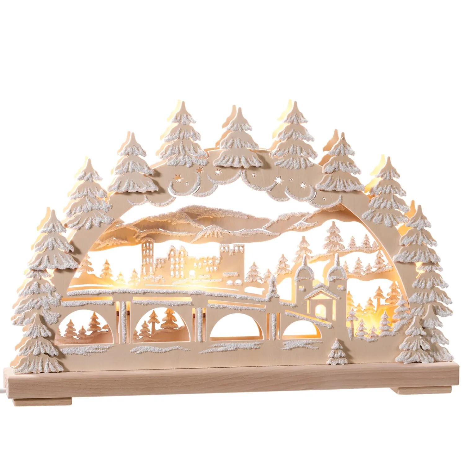 RATAGS Holzdesign Deutschland Motive|Schwibbogen Weihnachten-Schwibbogen "Heidelberg im Winter", 115 V