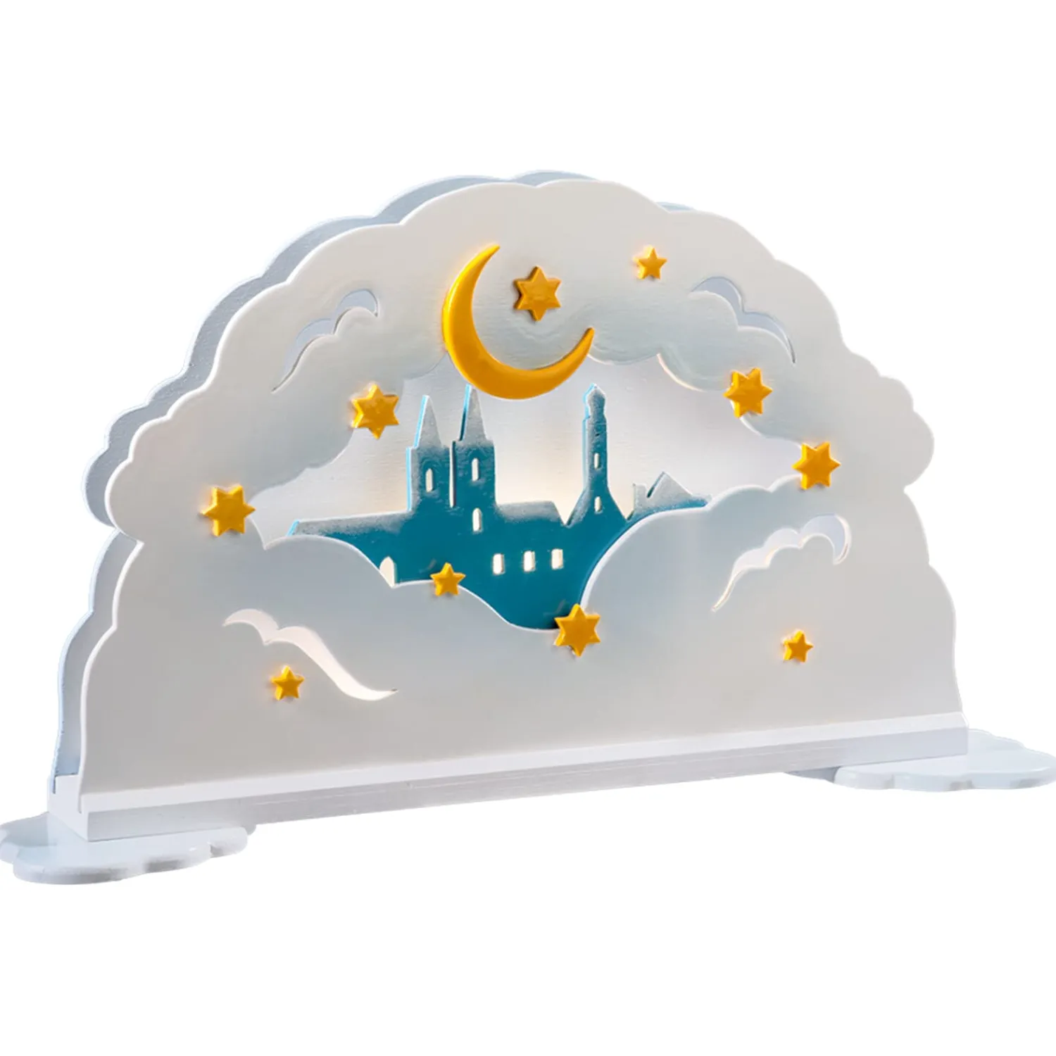 Käthes Original Käthes Original Figuren|Schwibbogen Weihnachten-Schwibbogen Wolkenpanorama "Rothenburg" (mit Beleuchtung)