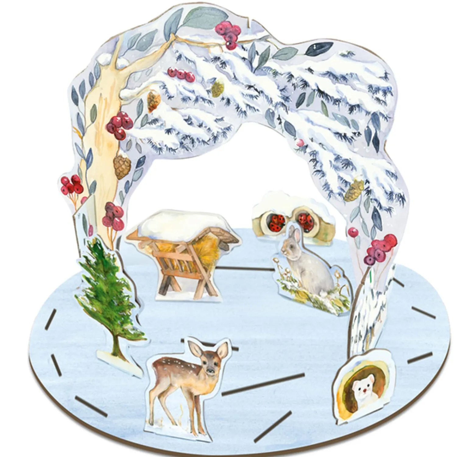 Adventsdeko & Kalender-Steck-Adventskalender "Tiere im Winter"