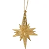 Baumschmuck Aus Kunststoff-Stern mit Glimmer, gold, 6 cm
