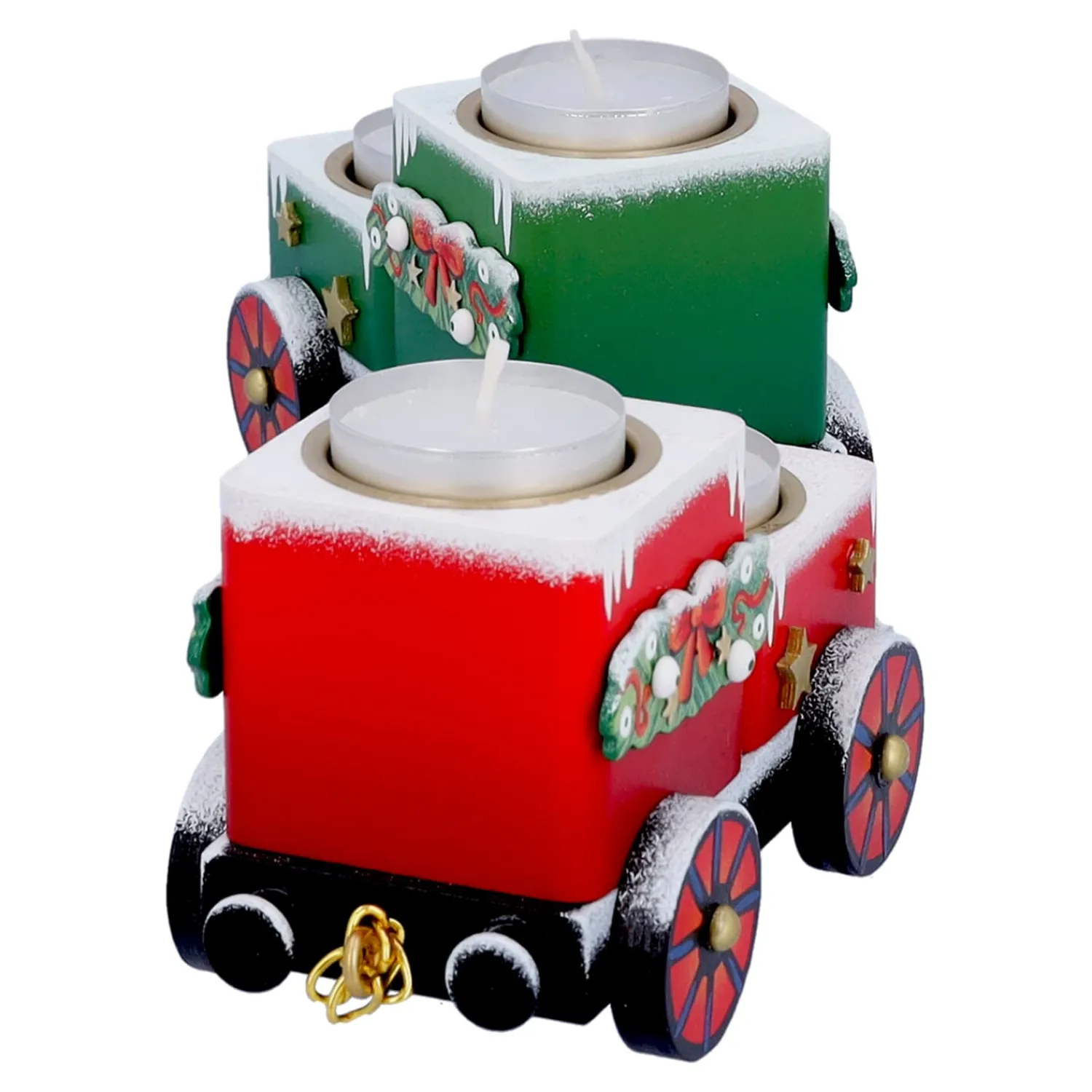 Käthes Original Kerzen & Teelichthalter|Räuchermänner-Teelichthalter "Waggons-Weihnachtsreise"