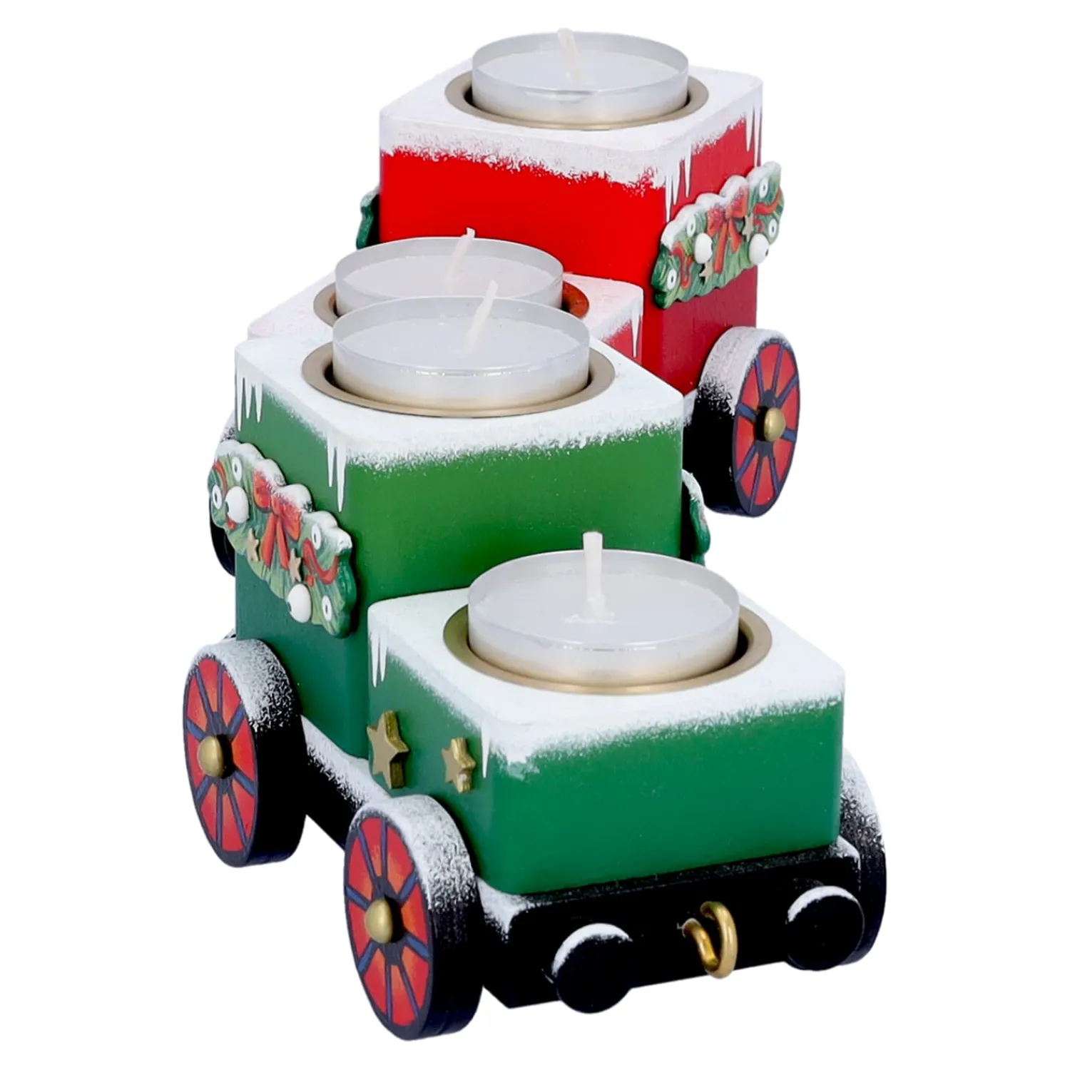 Käthes Original Kerzen & Teelichthalter|Räuchermänner-Teelichthalter "Waggons-Weihnachtsreise"