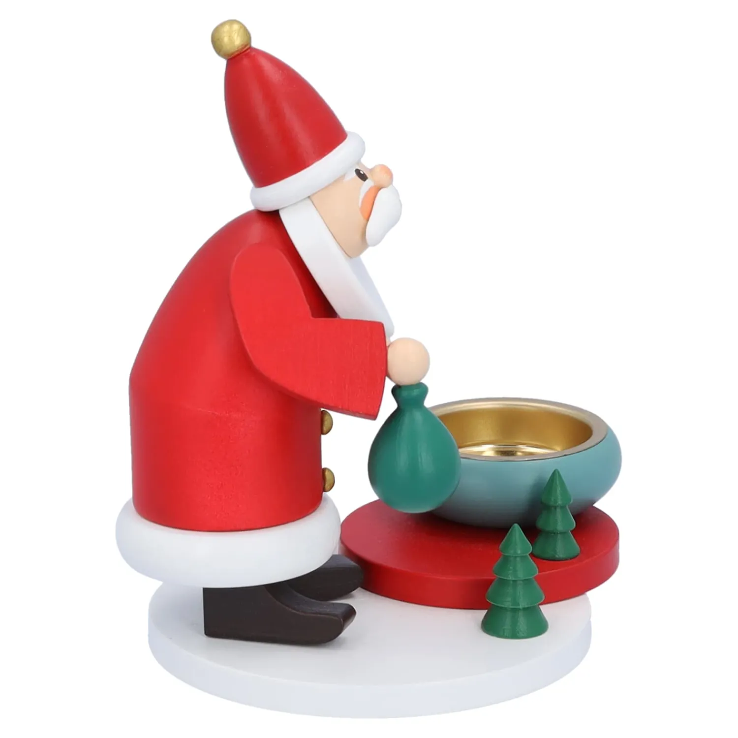 Käthes Original Kerzen & Teelichthalter-Teelichthalter "Weihnachtsmanns Waldweihnacht"