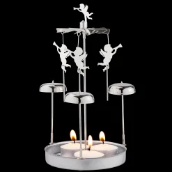 Kerzen & Teelichthalter-Teelicht-Karussel "Engelsgeläut", silber