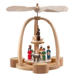 Weihnachtspyramiden-Teelicht-Pyramide Christi Geburt