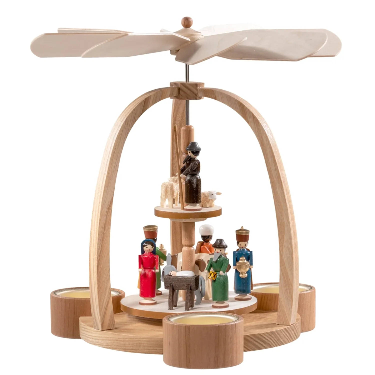 Weihnachtspyramiden-Teelicht-Pyramide Christi Geburt