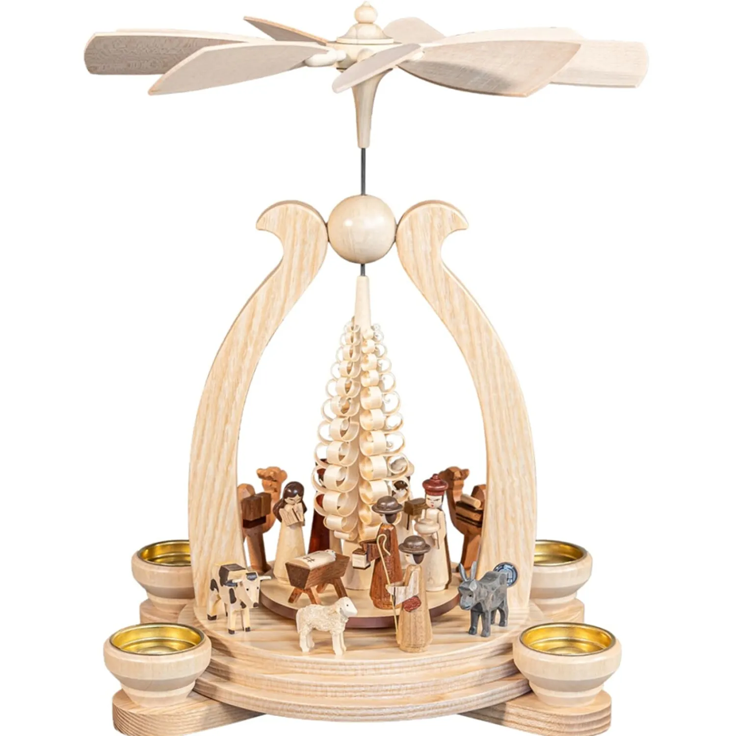 Müller Kleinkunst Weihnachtspyramiden-Teelicht-Pyramide "Heilige Geschichte"