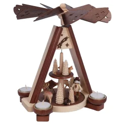 HODREWA Weihnachtspyramiden-Teelicht-Pyramide