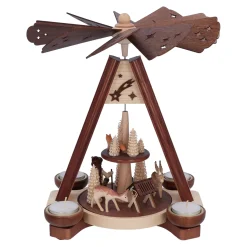 HODREWA Weihnachtspyramiden-Teelicht-Pyramide