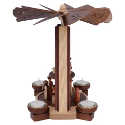 HODREWA Weihnachtspyramiden-Teelicht-Pyramide