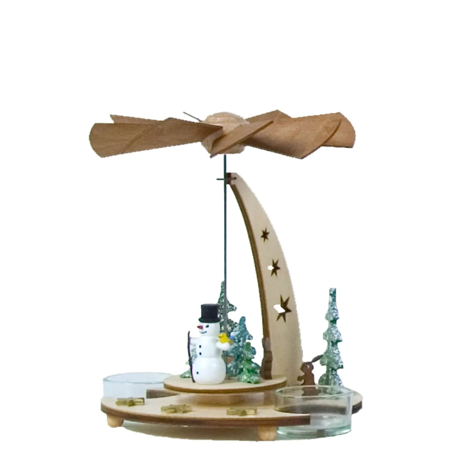 Weihnachtspyramiden-Teelicht-Pyramide "Schneemann"