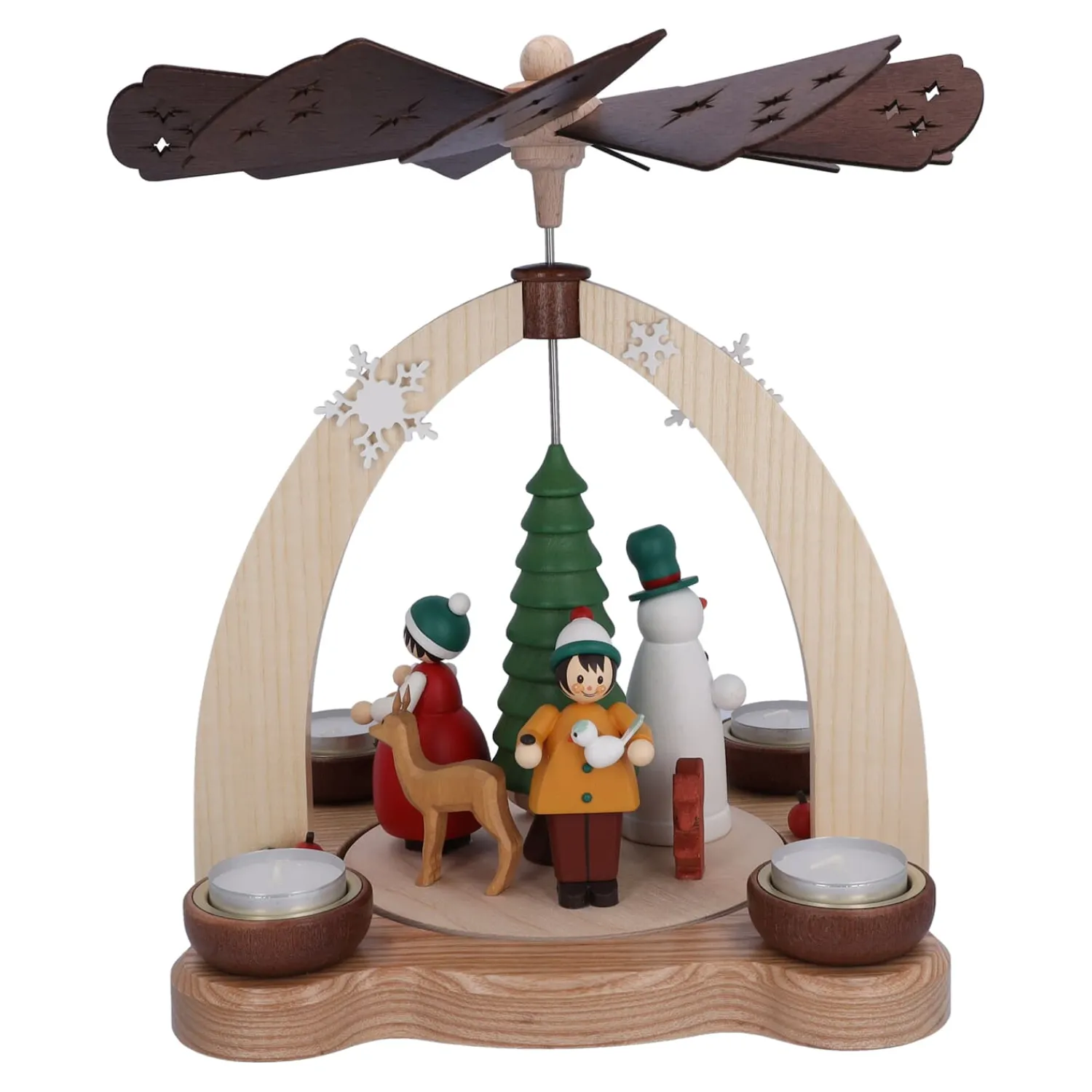 Käthes Original Weihnachtspyramiden-Teelicht-Pyramide "Waldweihnacht"