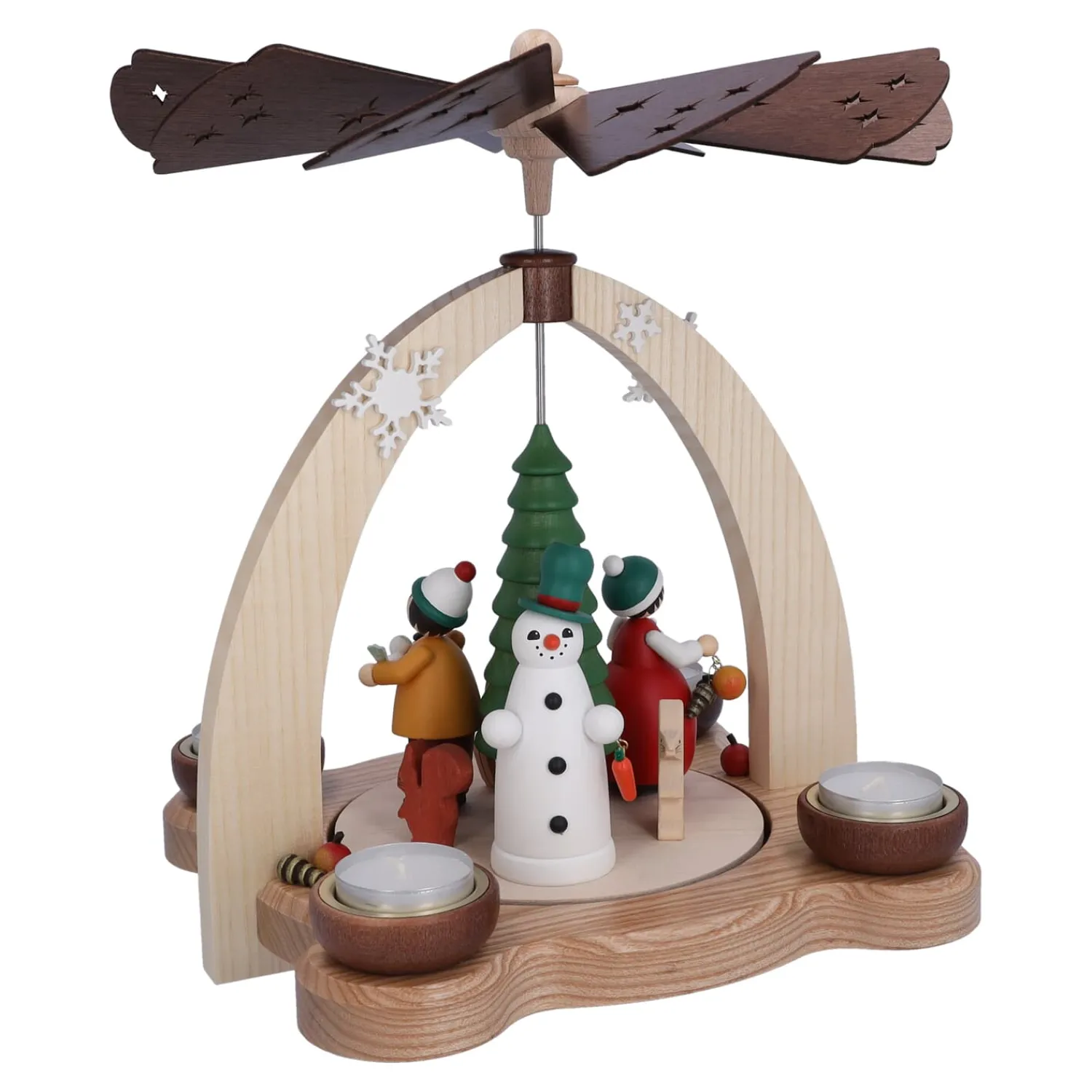 Käthes Original Weihnachtspyramiden-Teelicht-Pyramide "Waldweihnacht"