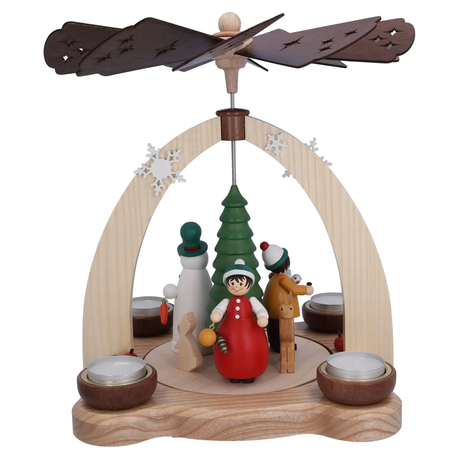 Käthes Original Weihnachtspyramiden-Teelicht-Pyramide "Waldweihnacht"