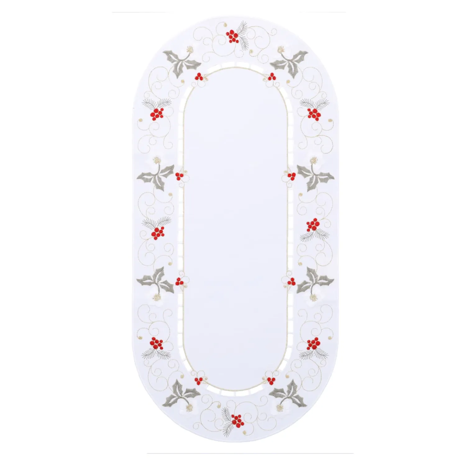 Sandner Tischdeko-Tischläufer "Christrose weiß" 25x58 cm