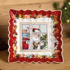 Villeroy & Boch Tischdeko-Toy's Fantasy Schale eckig, "Weihnachtsmann im Fenster"