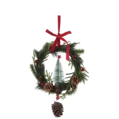 Wohndeko|Adventsdeko & Kalender-Tür- oder Tischkranz mit Bäumchen und Zapfen