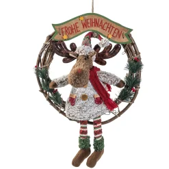 Wohndeko|Hängedeko-Türkranz mit Rentier