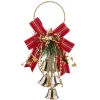 Baumschmuck Aus Metall|Hängedeko-Weihnachtsglöckchen mit roter Schleife