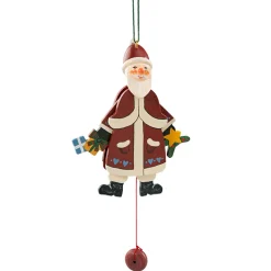 Käthes Original Christbaumschmuck Holz-Weihnachtsmann mit Geschenken, beweglich