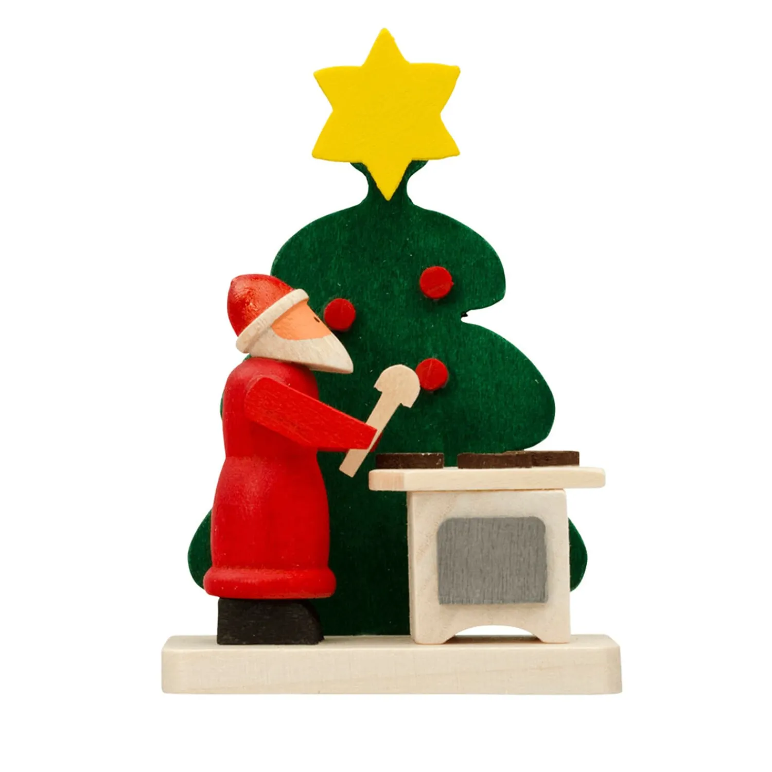 Christbaumschmuck Holz-Weihnachtsmann mit Pfefferkuchen, Holz-Baumbehang