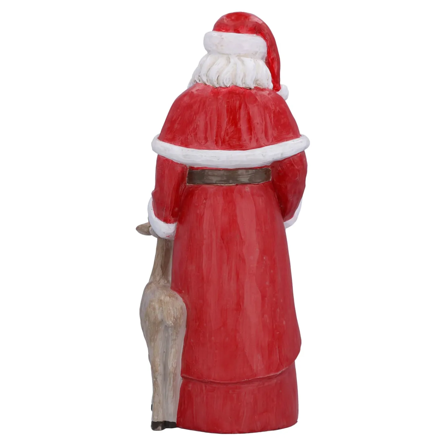 Nostalgische Weihnachtsdeko|Standfiguren-Weihnachtsmann mit Rehkitz