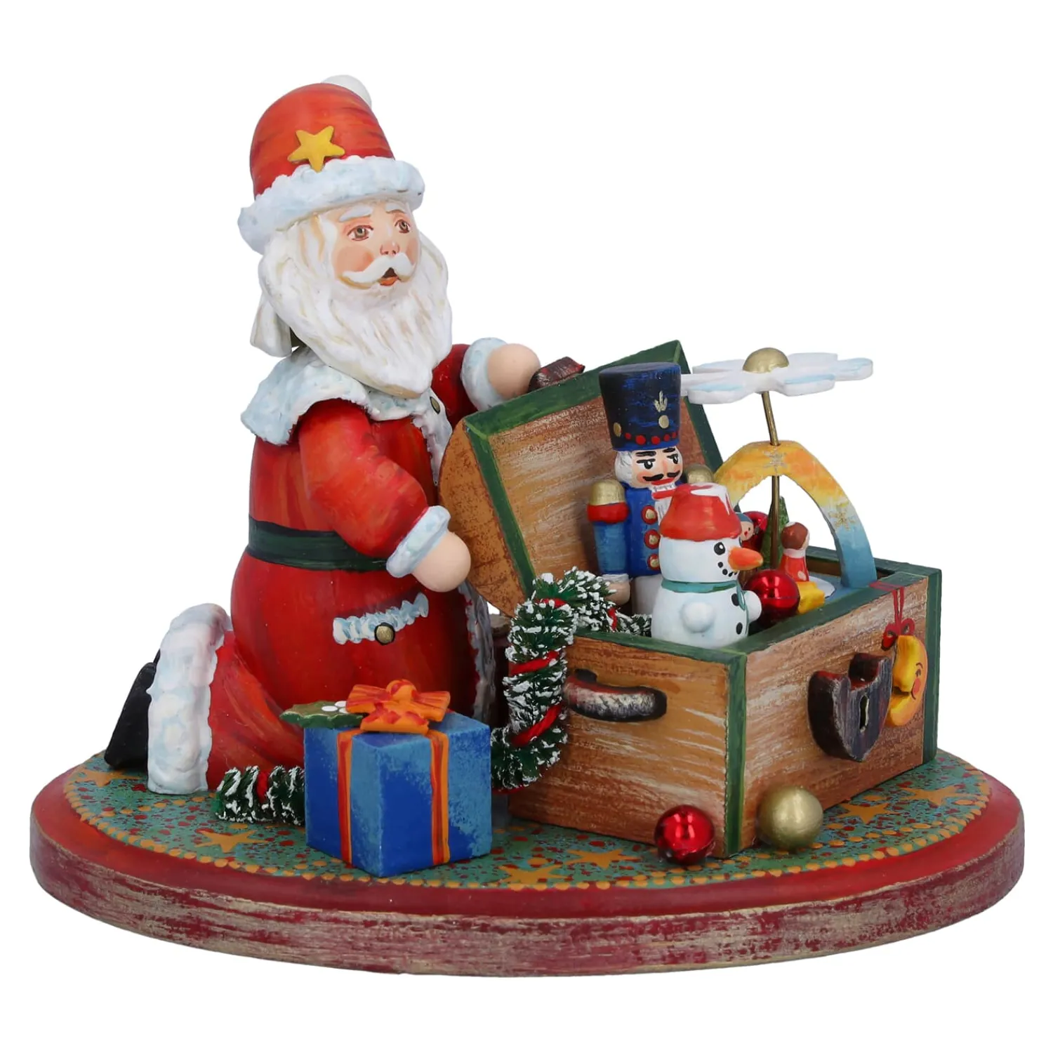 Kindertraum Kindertraum Kollektion|Weihnachtsdeko Holz-Weihnachtsmann und seine Schätze, Jubiläumsfigur "60 Jahre Käthe Wohlfahrt"