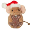 Hermann Teddy Plüschtiere-Weihnachtsmaus mit Keks, Plüschfigur