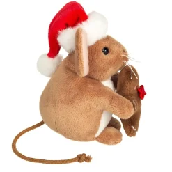 Hermann Teddy Plüschtiere-Weihnachtsmaus mit Lebkuchen, Plüschfigur