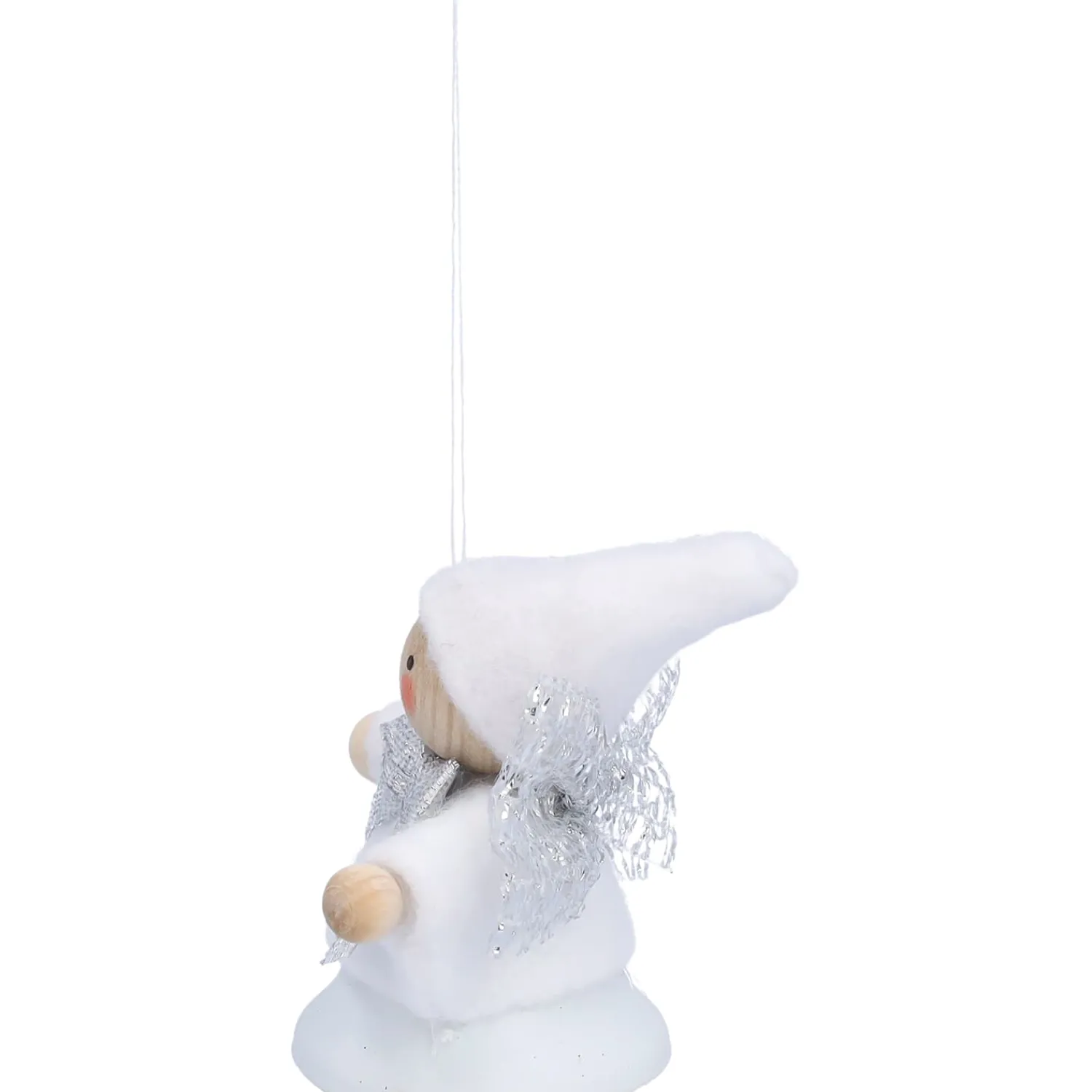 Käthes Original Käthes Original Figuren|Christbaumschmuck Holz-Weihnachtswichtel auf Glocke, weiß, Holz-Baumbehang