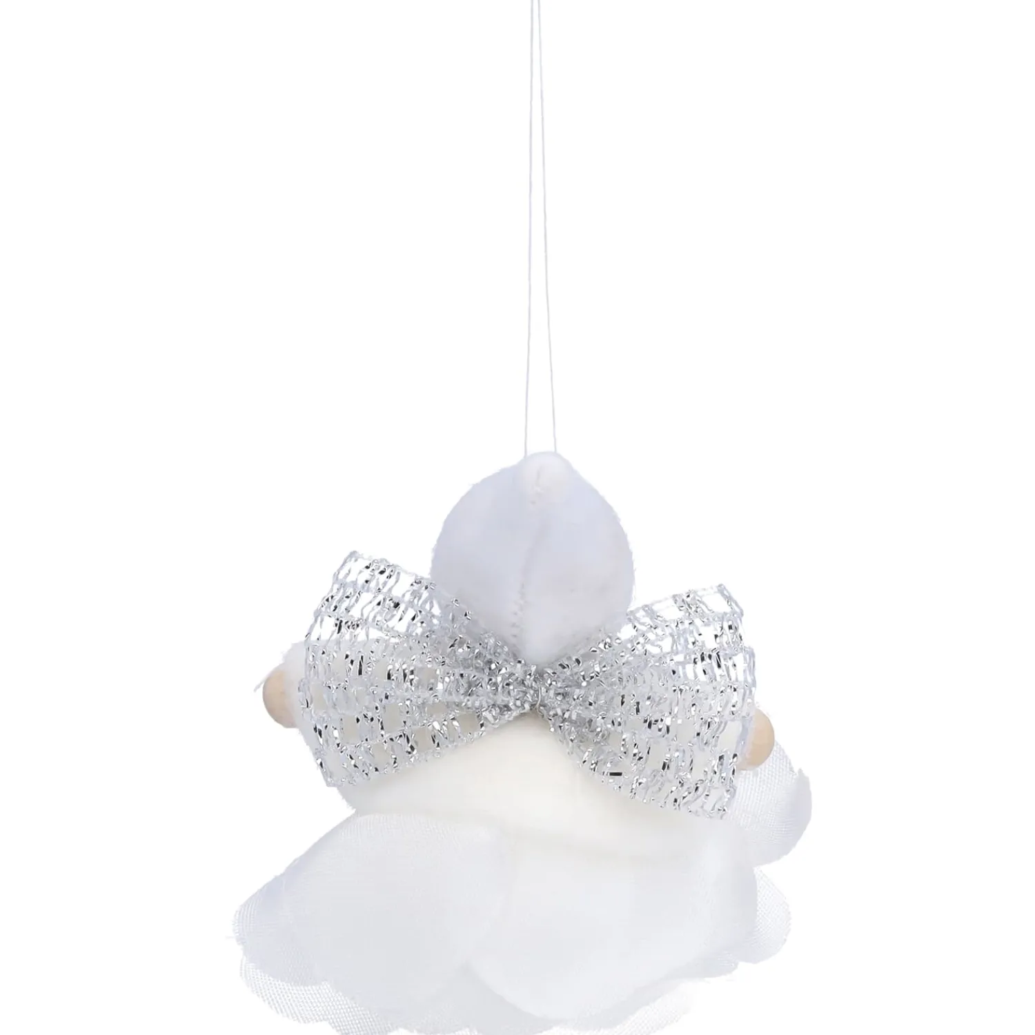 Käthes Original Käthes Original Figuren|Christbaumschmuck Holz-Weihnachtswichtel auf Rose, weiß, Holz-Baumbehang