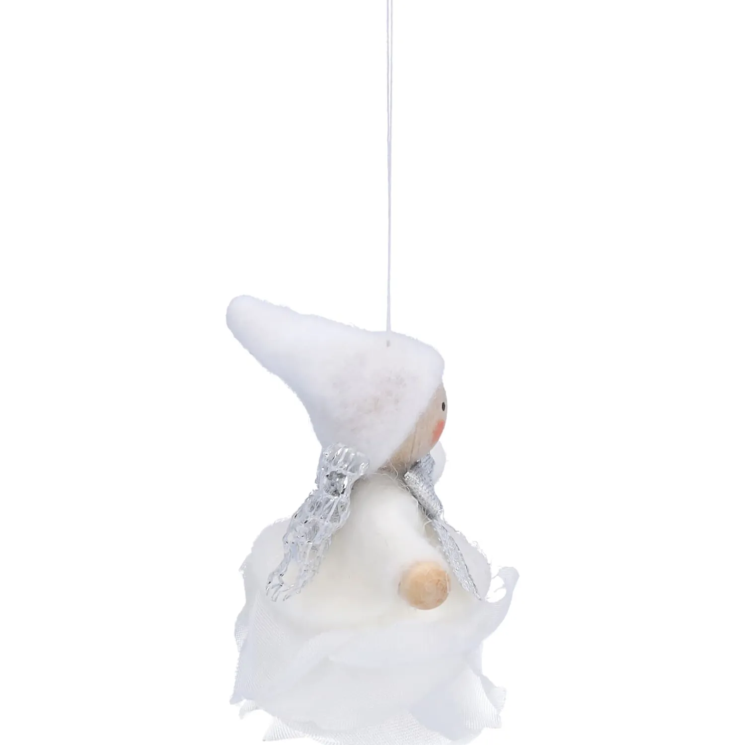 Käthes Original Käthes Original Figuren|Christbaumschmuck Holz-Weihnachtswichtel auf Rose, weiß, Holz-Baumbehang