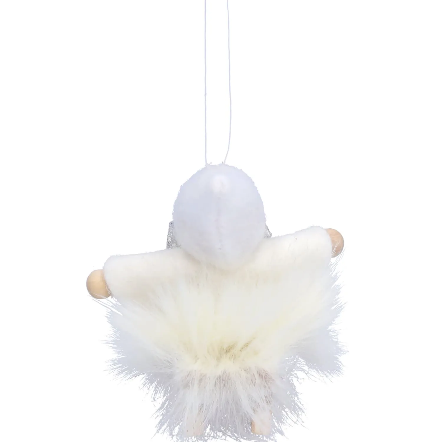 Käthes Original Käthes Original Figuren|Christbaumschmuck Holz-Weihnachtswichtel auf Schlitten, weiß, Holz-Baumbehang