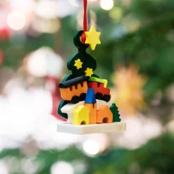 Christbaumschmuck Holz-Weihnachtszug am Tannenbaum, Holz-Baumbehang