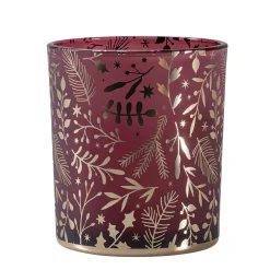 Kerzen & Teelichthalter-Windlicht "Weihnachtszweige", 10 cm