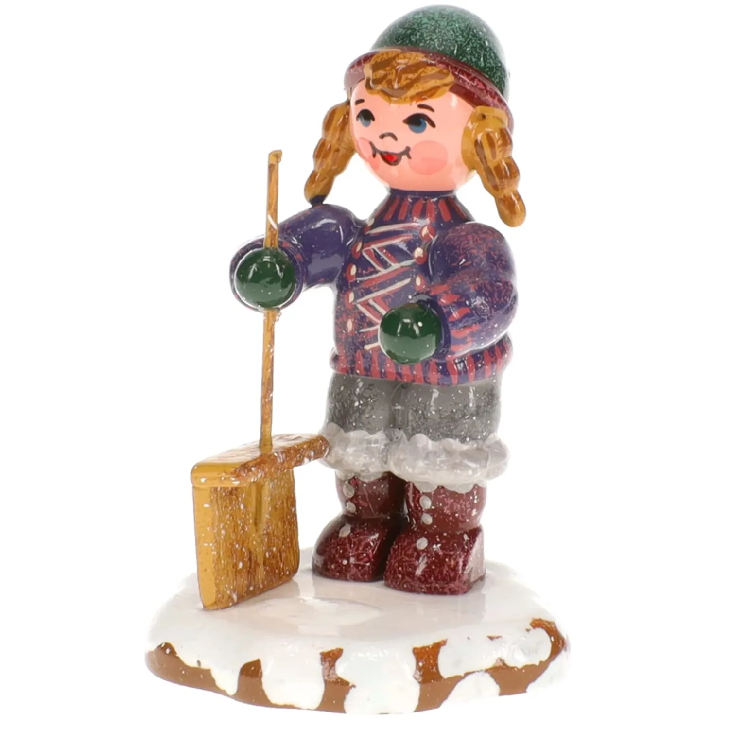 Hubrig Volkskunst Hubrig Miniaturen-Winterkinder Schneefeger