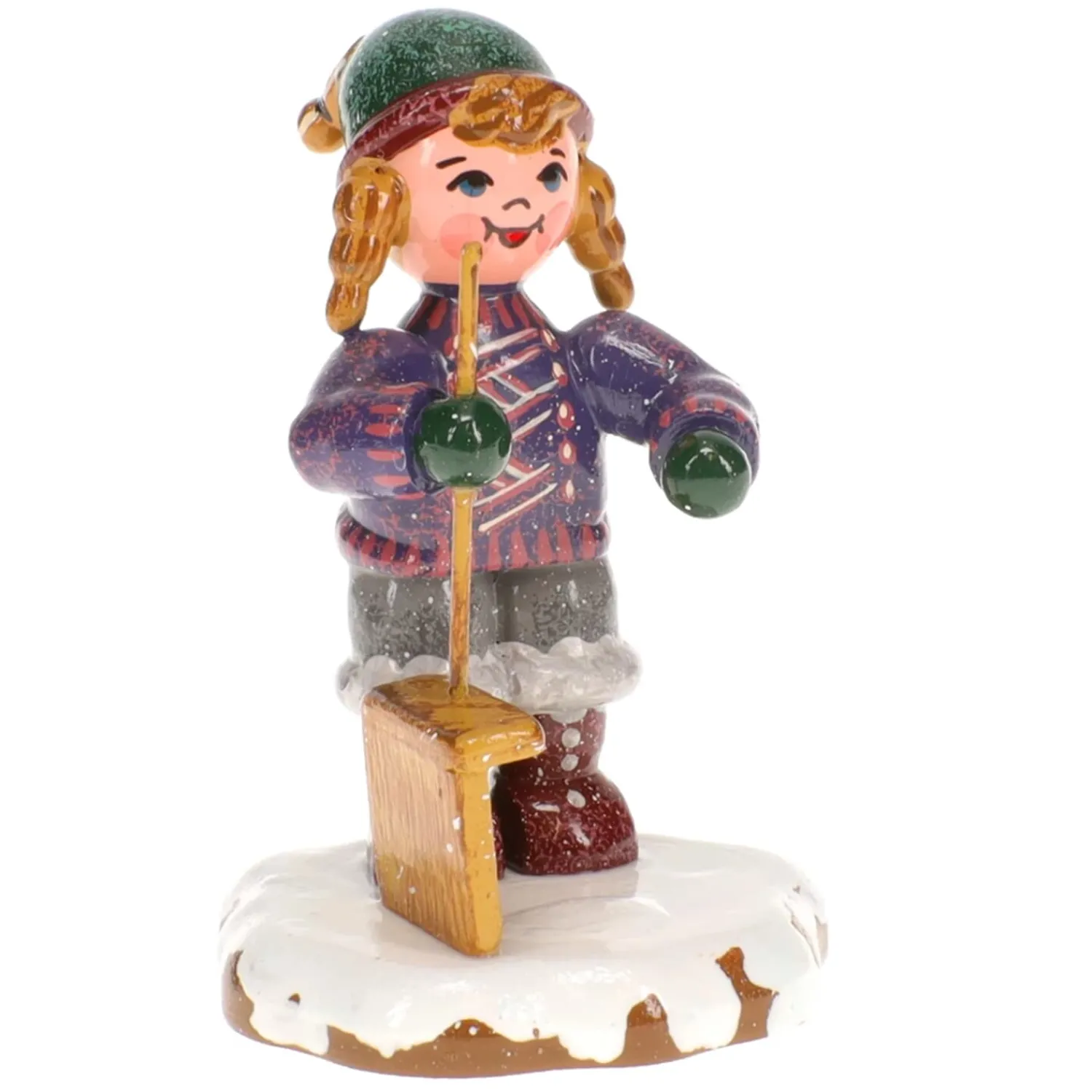 Hubrig Volkskunst Hubrig Miniaturen-Winterkinder Schneefeger