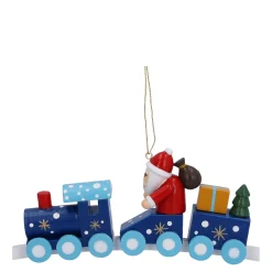 Käthes Original Christbaumschmuck Holz-Zug mit Weihnachtsmann