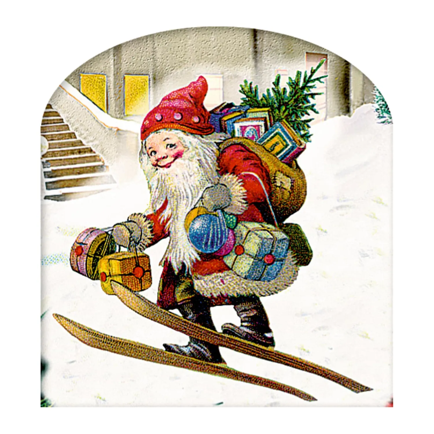 Adventsdeko & Kalender-Adventskalender "Weihnachtskranz mit Winterhäuschen"