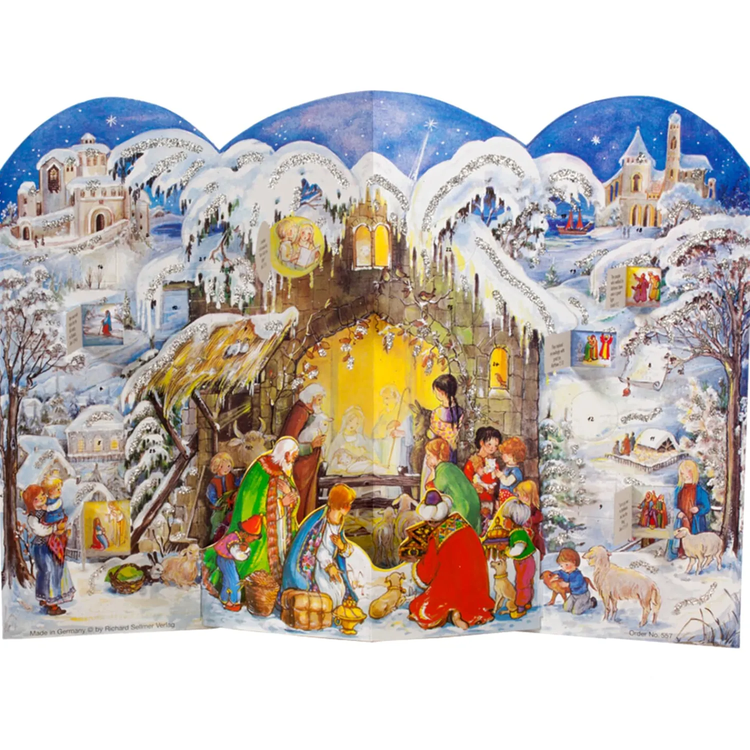 Adventsdeko & Kalender-Adventskalender "Weihnachtskrippe"