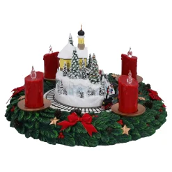 Spieluhr Weihnachten|Adventsdeko & Kalender-Adventskranz Winterdorf, Spieldose